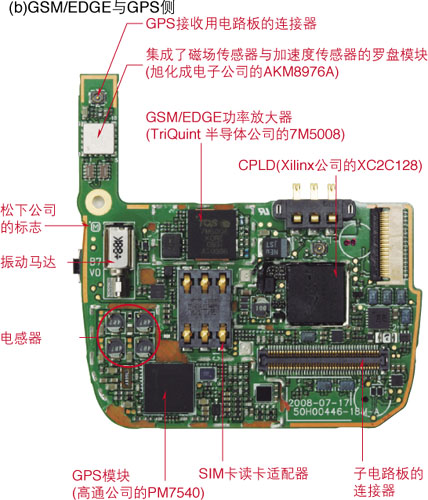 主电路板上安装了手机通信芯片组